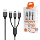 KABEL USB 3W1 SOMOSTEL CZARNY 1.2M POWERLINE SMS-BW03