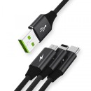 KABEL USB 3W1 SOMOSTEL CZARNY 1.2M POWERLINE SMS-BW03