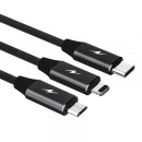 KABEL USB 3W1 SOMOSTEL CZARNY 1.2M POWERLINE SMS-BW03
