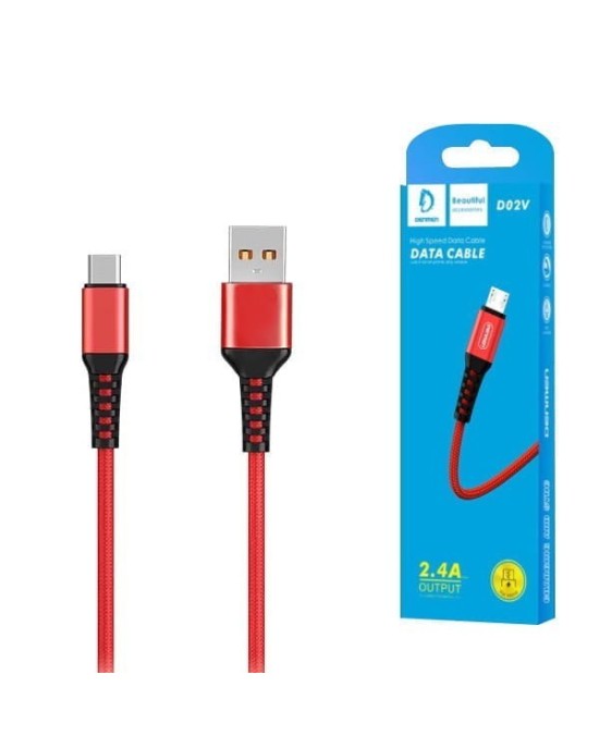 KABEL USB WZMACNIANY MICRO DENMEN CZERWONY 1M D02V