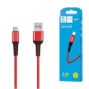 KABEL USB WZMACNIANY MICRO DENMEN CZERWONY 1M D02V