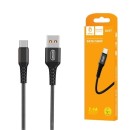 KABEL USB WZMACNIANY TYP-C DENMEN CZARNY 1M D02T