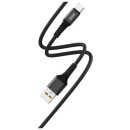 KABEL USB WZMACNIANY TYP-C DENMEN CZARNY 1M D02T