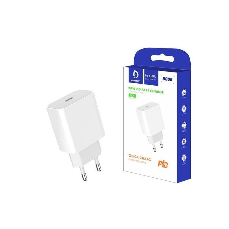 ŁADOWARKA SIECIOWA 3,6A 20W DENMEN 3600mAh DC06