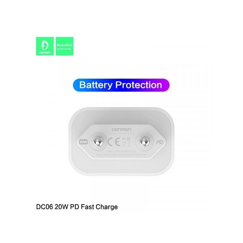 ŁADOWARKA SIECIOWA 3,6A 20W DENMEN 3600mAh DC06