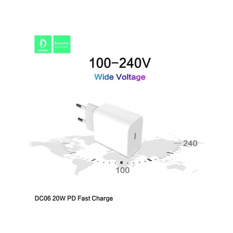 ŁADOWARKA SIECIOWA 3,6A 20W DENMEN 3600mAh DC06