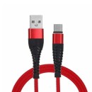 KABEL TYP-C QC 3.0 CZERWONY 3M FAST CHARGING