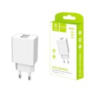 ŁADOWARKA SIECIOWA 2.1A 10W BIAŁA DENMEN 2xUSB
