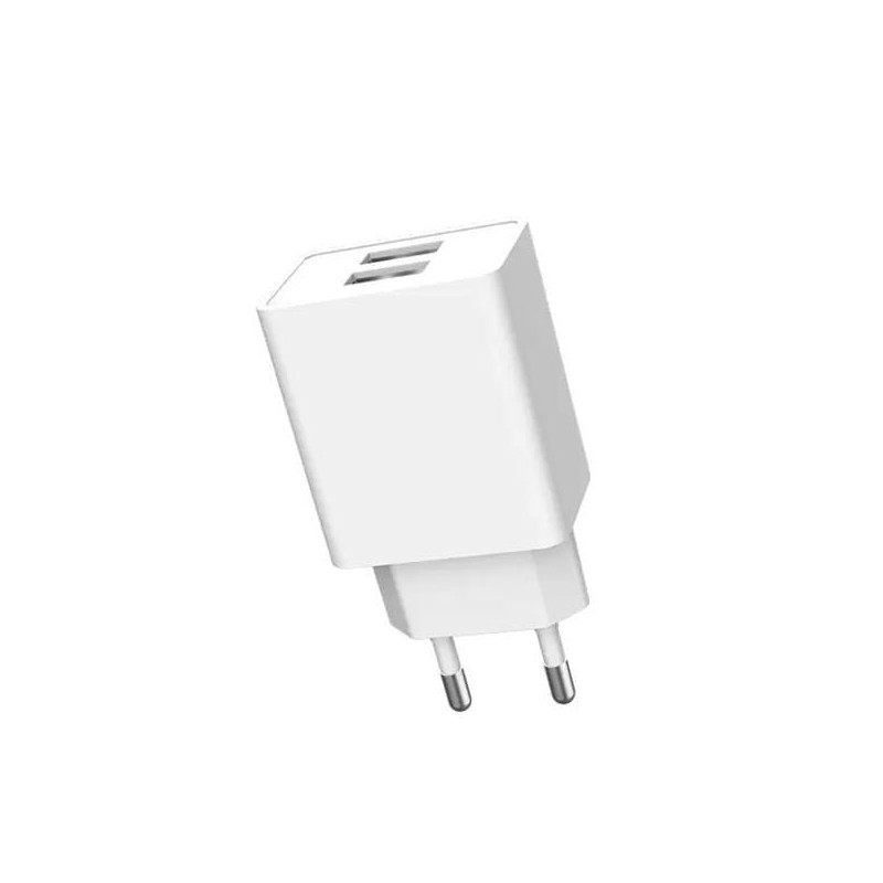 ŁADOWARKA SIECIOWA 2.1A 10W BIAŁA DENMEN 2xUSB