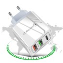 ŁADOWARKA SIECIOWA 2.4A 20W BIAŁA 2X USB 1X PD 2.1
