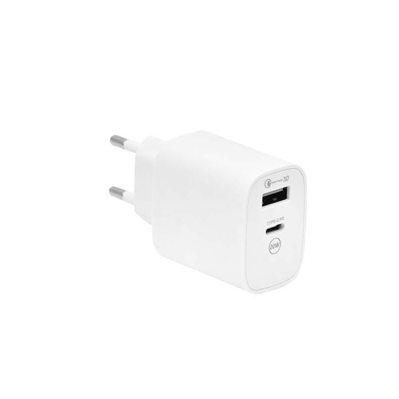 ŁADOWARKA SIECIOWA 20W + KABEL TYP-C do LIGHTNING