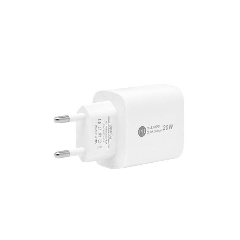 ŁADOWARKA SIECIOWA 20W + KABEL TYP-C do LIGHTNING
