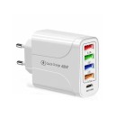 ŁADOWARKA SIECIOWA 5A BIAŁA 4XUSB 1XPD 18W