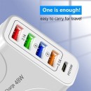ŁADOWARKA SIECIOWA 5A BIAŁA 4XUSB 1XPD 18W