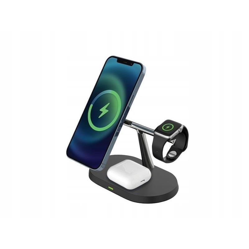 Indukcyjna stacja ładująca 3w1 do iPhone Czarna