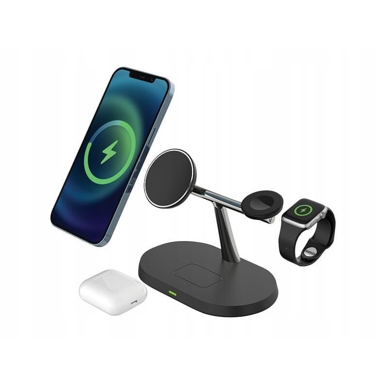 Indukcyjna stacja ładująca 3w1 do iPhone Czarna