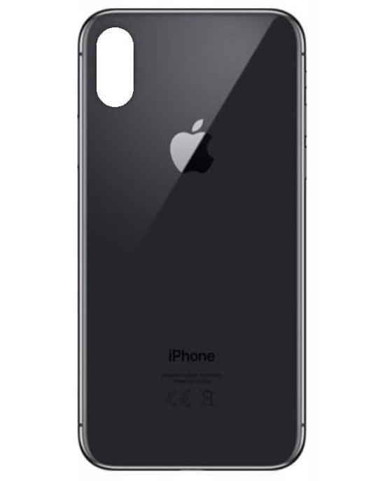 Klapka Plecki Tył iPhone X Black Duże oczko