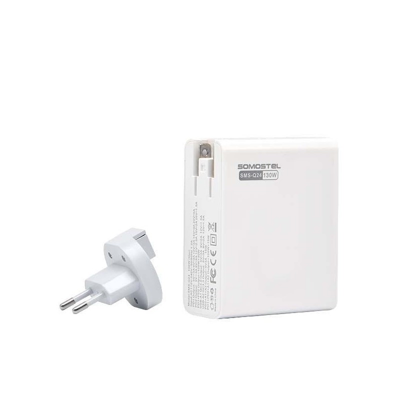 ŁADOWARKA SIECIOWA 130W SOMOSTEL GaN 2xPD 2XUSB