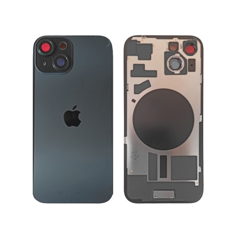 Klapka Plecki Tył iPhone 15 Black z Ramką i Magnesami