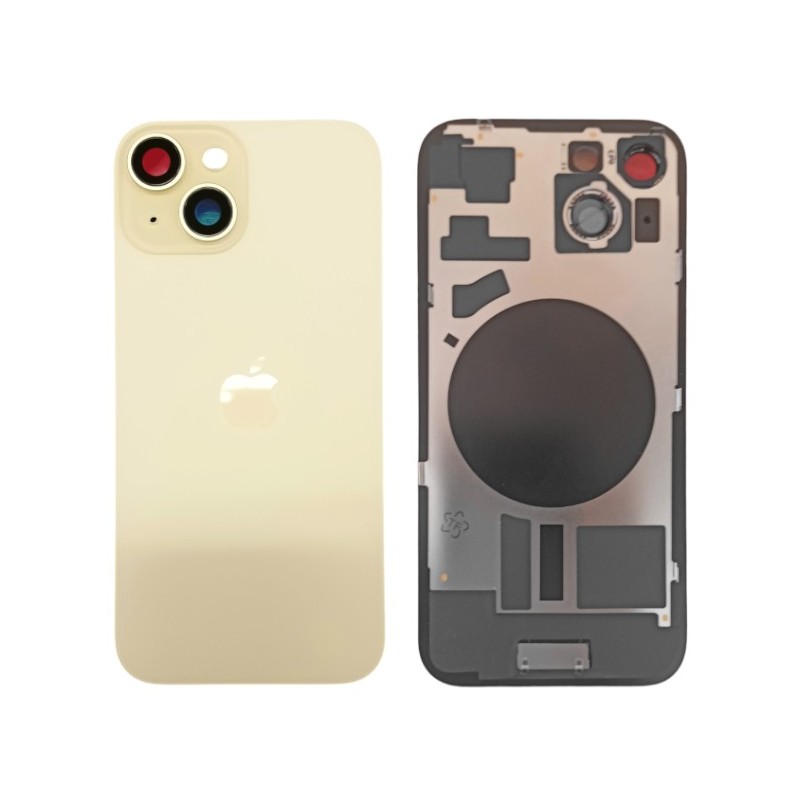 Klapka Plecki Tył iPhone 15 Yellow z Ramką i Magnesami MAGSAFE