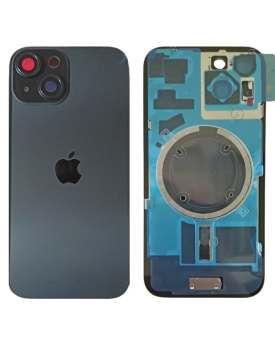 Klapka Jednobryłowa Plecki Tył iPhone 15 Black z Ramką i Magnesami