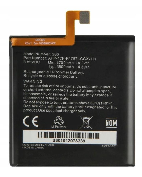 Bateria do CAT S60 APP-12F-F5757I-CGX-111