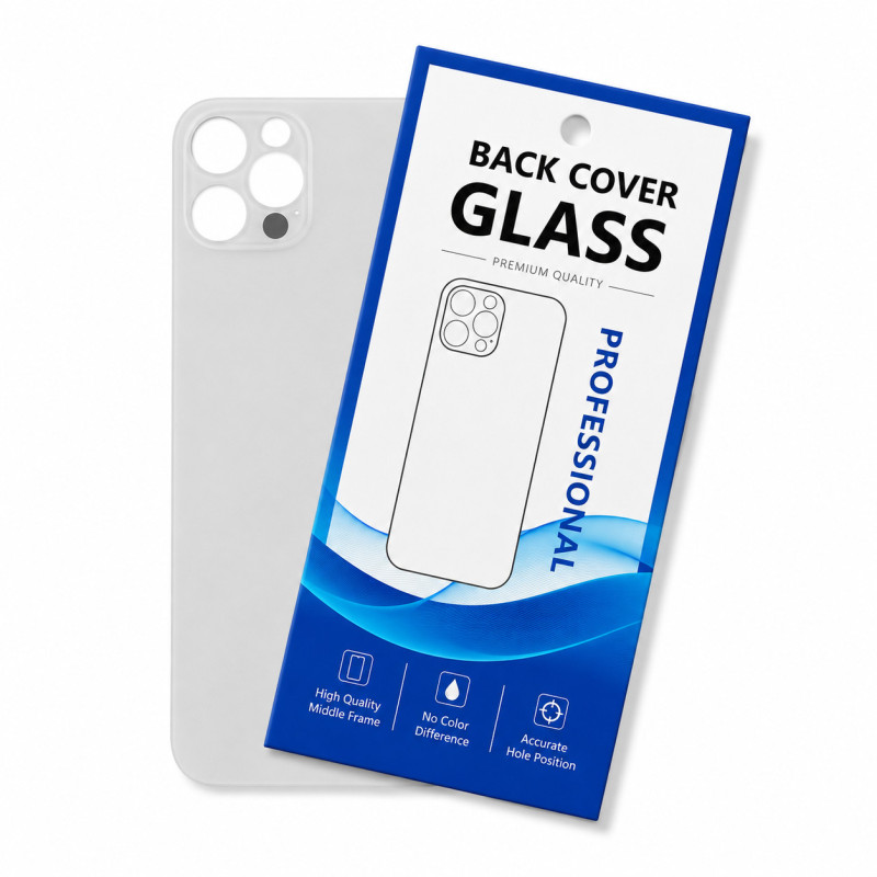 Klapka Jednobryłowa Plecki Tył iPhone 12 Pro Silver Duże oczko HQ