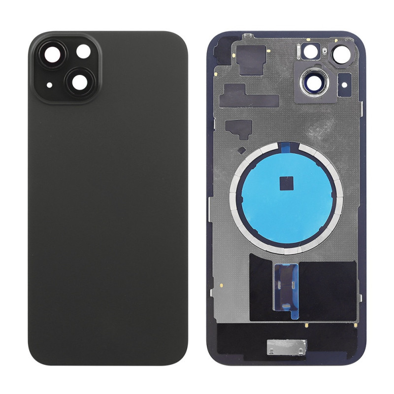 Klapka Jednobryłowa Plecki Tył iPhone 15 Black z Ramką i Magnesami