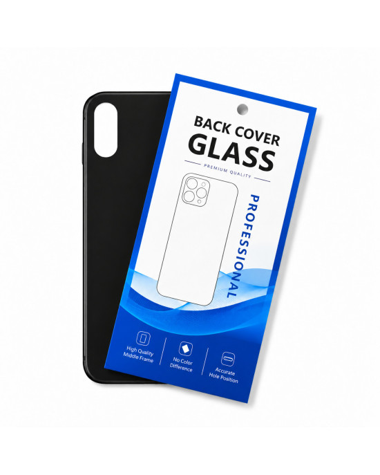 Klapka Plecki Tył iPhone X Black Duże oczko