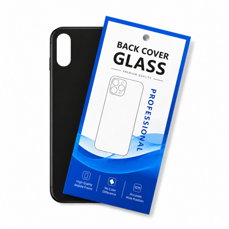 Klapka Plecki Tył iPhone X Black Duże oczko