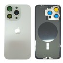 Klapka Jednobryłowa Tył iPhone 15 Pro Max Silver z Ramką i Magnesami MAGSAFE