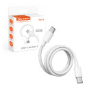 TelTech kabel 3A USB-C - USB-C 60W 1m biały oplot