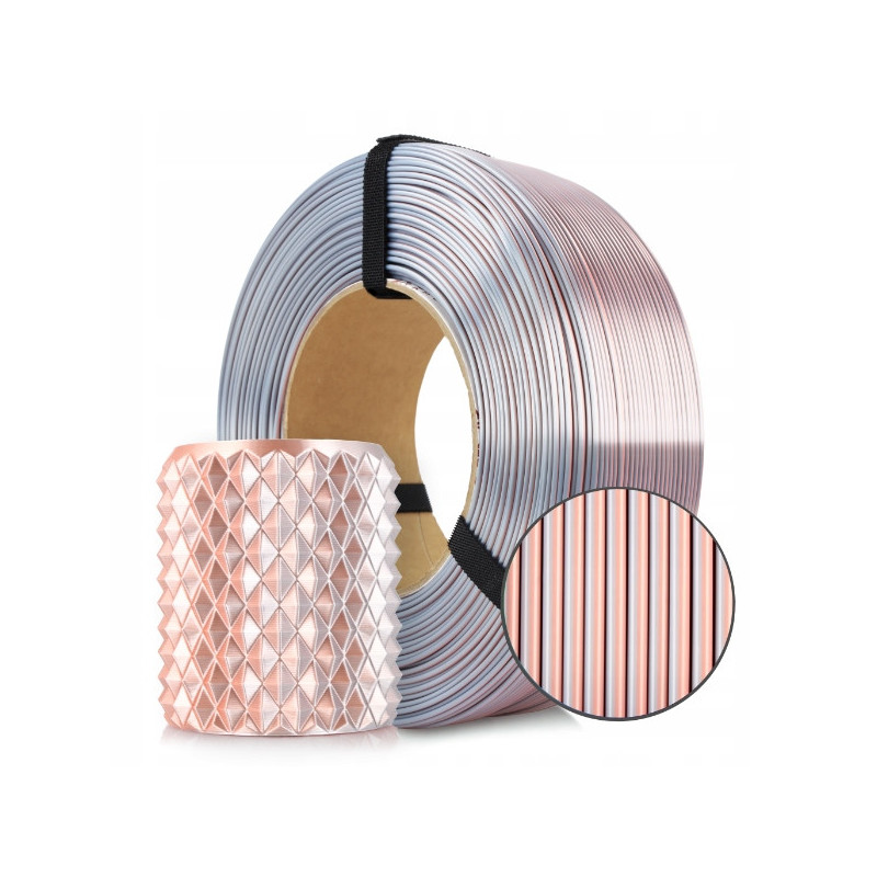 FILAMENT 3D PLA Refill Magic Silk GLAMOUR (White Gold+Rose Gold)1kg