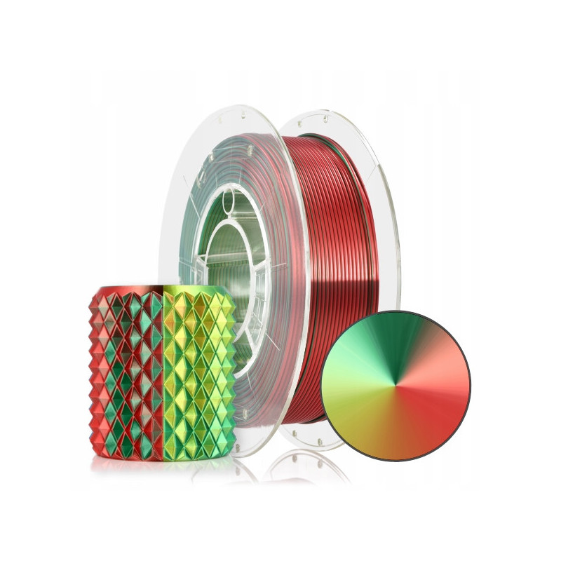 FILAMENT 3D PLA Magic Silk XMAS (Gold-Green-Red) 300g