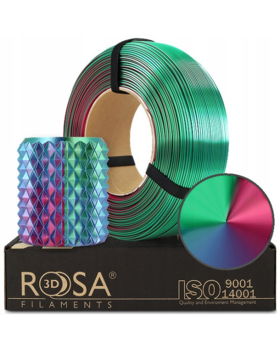 FILAMENT 3D Refill PLA Magic Silk AURORA Blue-Purple-Green 1kg