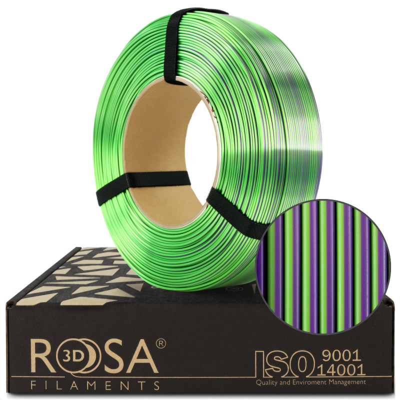 FILAMENT 3D ReFill PLA Magic Silk Goblin (violet+green) 1kg