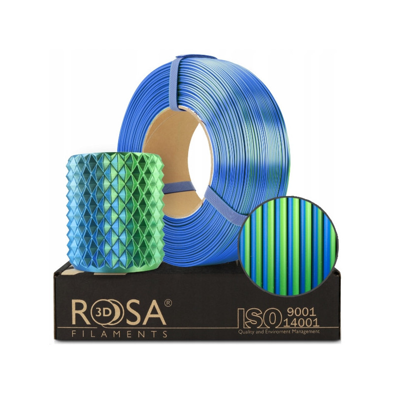 FILAMENT 3D ReFill PLA Magic Silk Lagoon (blue+green) 1kg