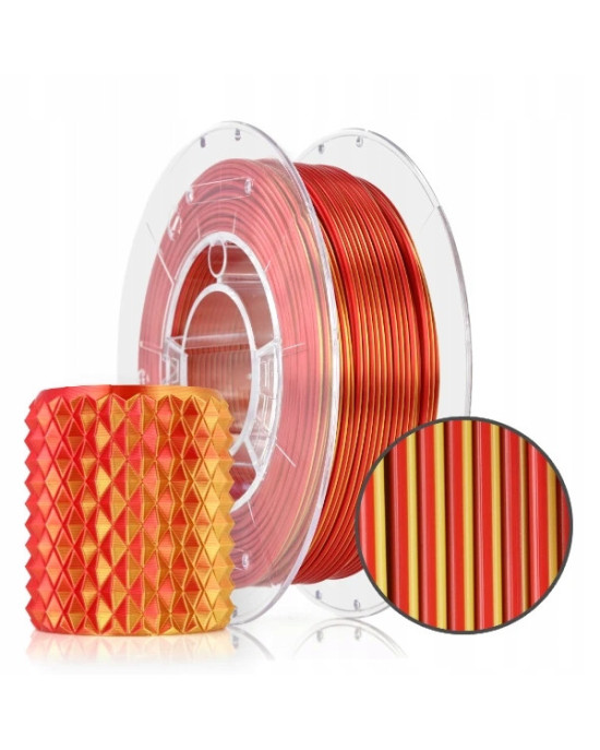 FILAMENT 3D PLA Magic Silk Fire (gold+red) 300g