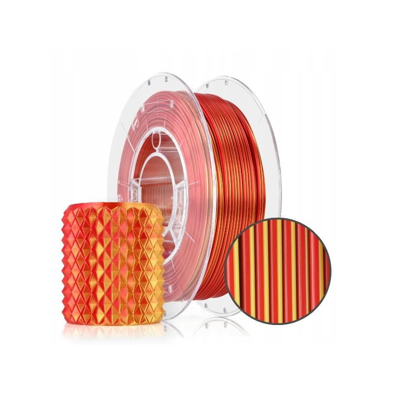 FILAMENT 3D PLA Magic Silk Fire (gold+red) 300g