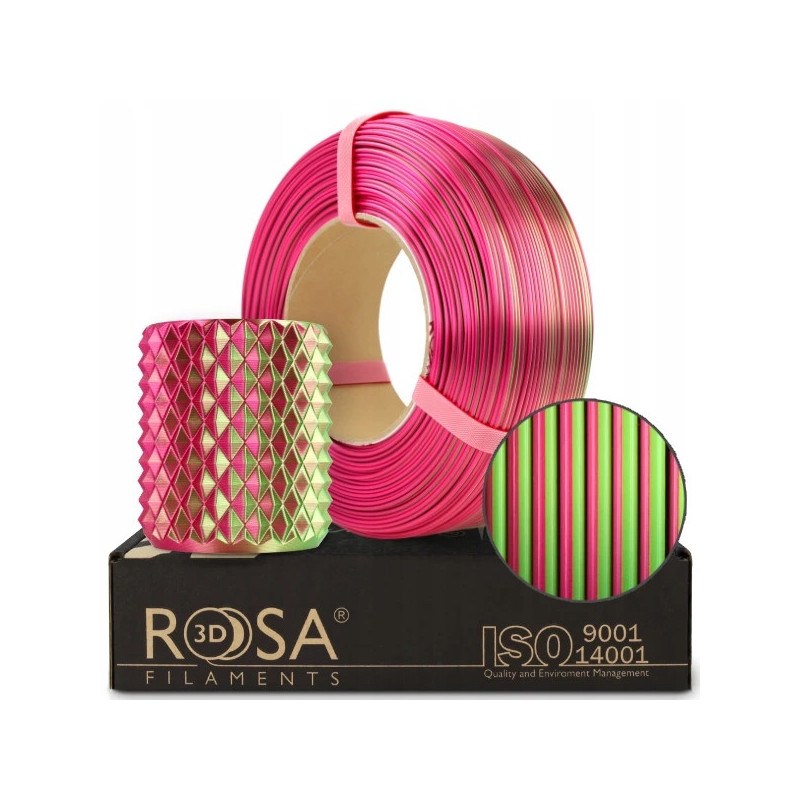 FILAMENT 3D ReFill PLA Magic Silk Dragon Fruit (green+fuchsia) 1kg