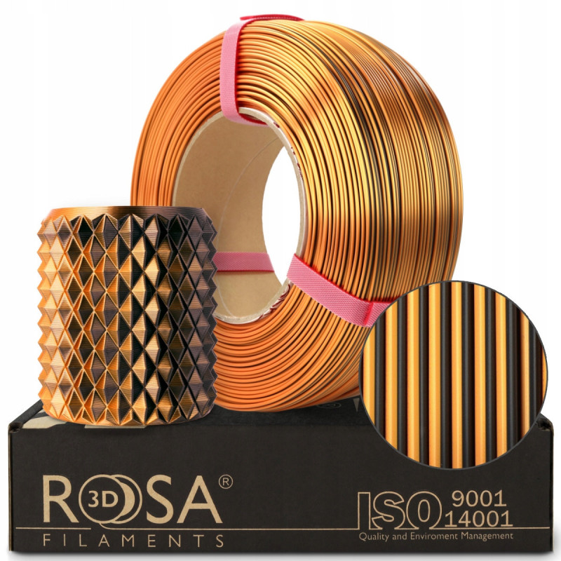 FILAMENT 3D ReFill PLA Magic Silk Mistic Tiger (black+orange) 1kg