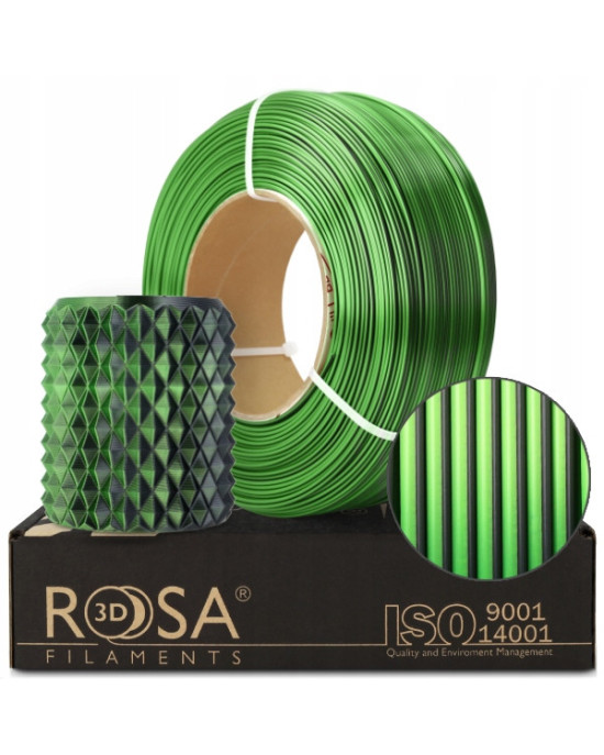 FILAMENT 3D ReFill PLA Magic Silk Mistic Green (black+green) 1kg