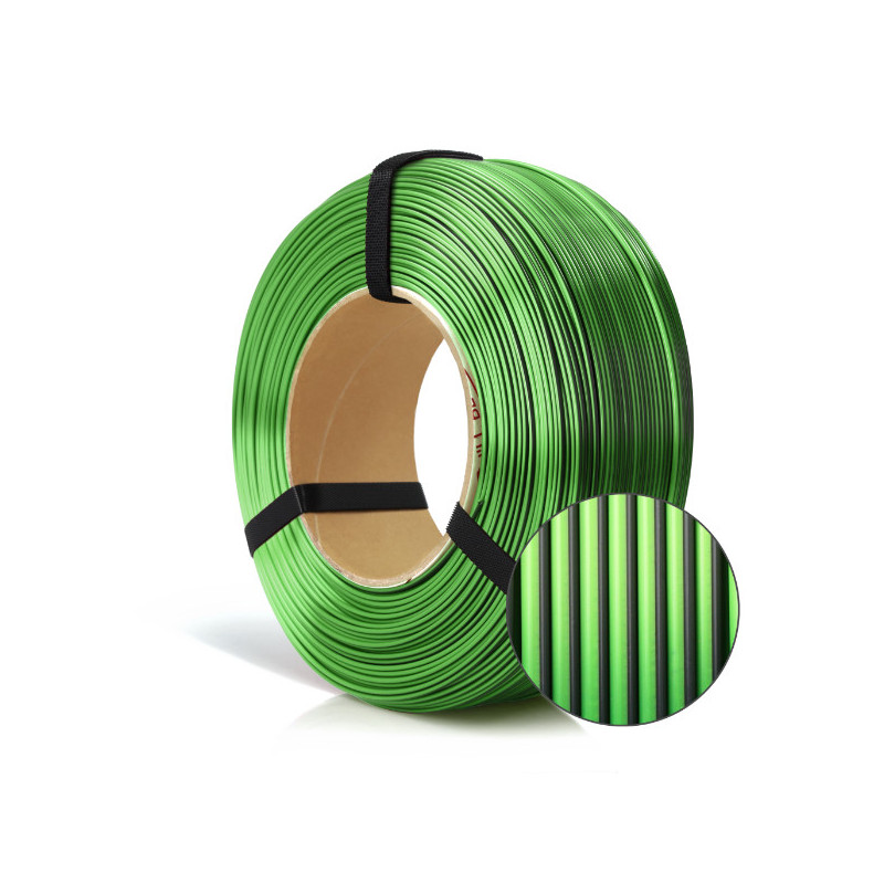 FILAMENT 3D ReFill PLA Magic Silk Mistic Green (black+green) 1kg