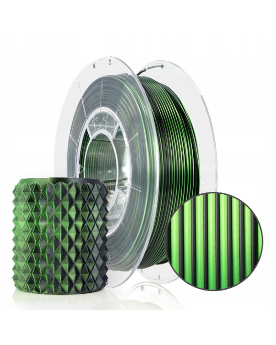 FILAMENT 3D PLA Magic Silk Mistic Green (black+green) 300g