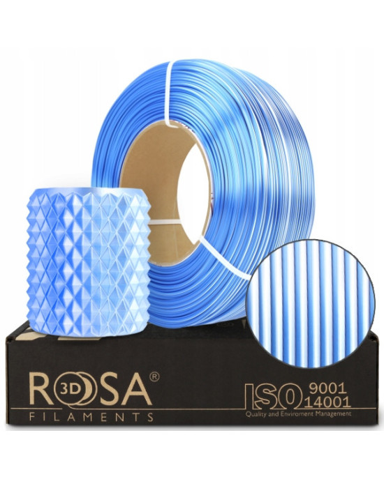 FILAMENT 3D ReFill PLA Magic Silk Frozen (white+blue) 1kg