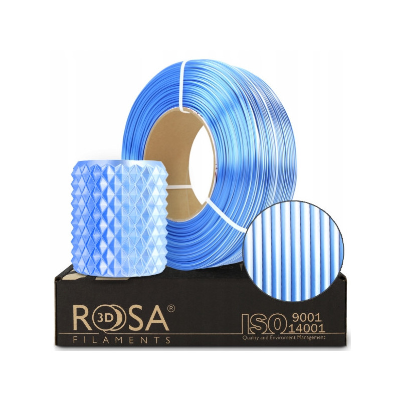 FILAMENT 3D ReFill PLA Magic Silk Frozen (white+blue) 1kg