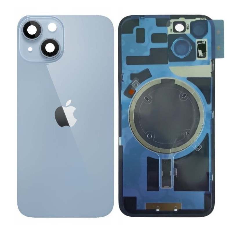Klapka Jednobryłowa Plecki Tył iPhone 14 Blue z Ramką i Magnesami