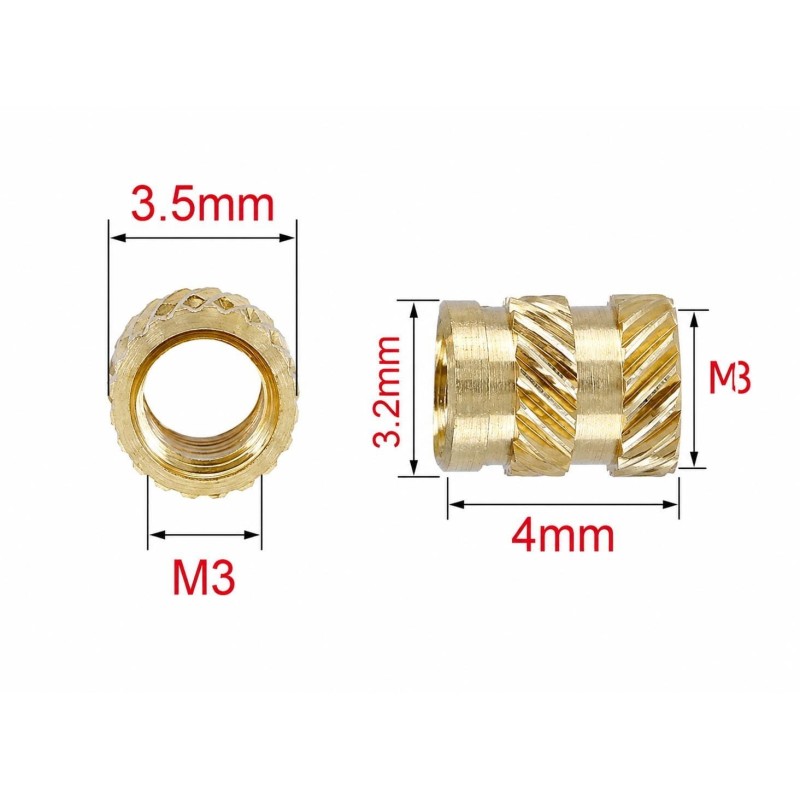 Mosiężny gwint - insert do druku 3D M3 50szt