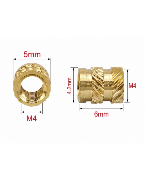 Mosiężny gwint - insert do druku 3D M4 10szt
