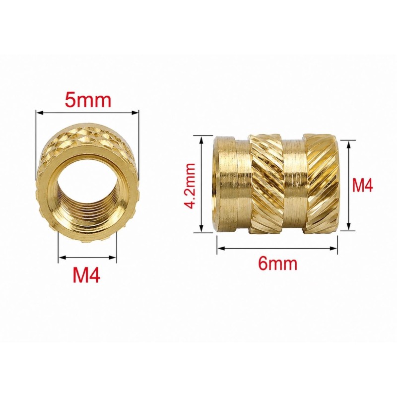 Mosiężny gwint - insert do druku 3D M4 10szt